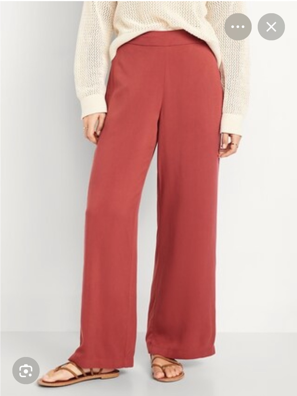 NWT Old Navy Playa Wide Leg Pants in Deep Rust Size XL